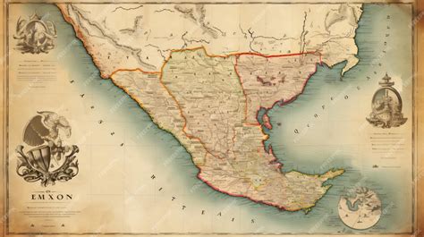Premium AI Image | Mexico old map