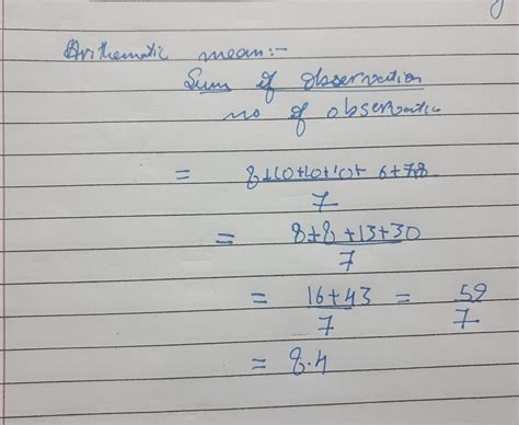 What is the arithmetic mean of the following numbers? 8 10 10 10 6 7 8 ...