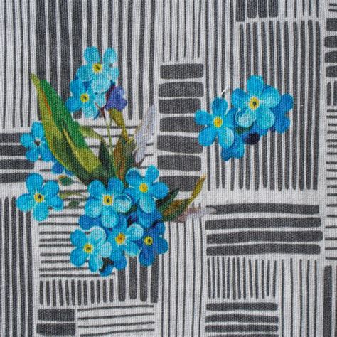 Bluebell Dining Cotton Printed Table Mat Grey Set Of 6 Online - Premium ...