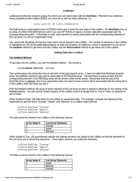 Image result for Visual Basic ListBox Tutorial