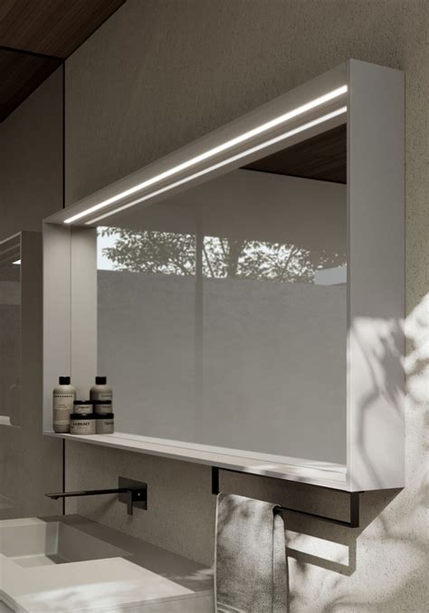 Nest rectangular framed mirror with integrated light - Mirrors, Rectangular mirrors - Ideagroup