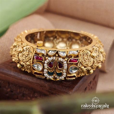 Silver Gold Plated Bangles / kadas – Nakoda Payals