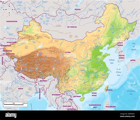 Physical Map Of China