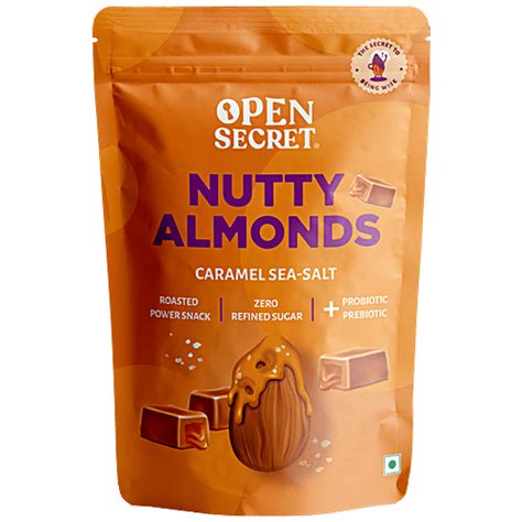 Buy Open Secret Nutty Almonds - Caramel Sea Salt, Zero Refines Sugar ...
