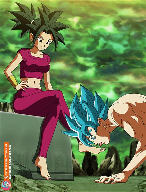 Goku worshipping Kefla's feet - GIF Animation by FoxyBulma on DeviantArt
