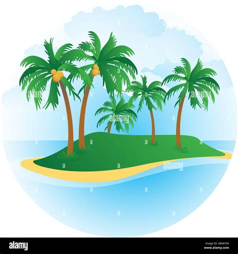 Palm Tree Island Clipart