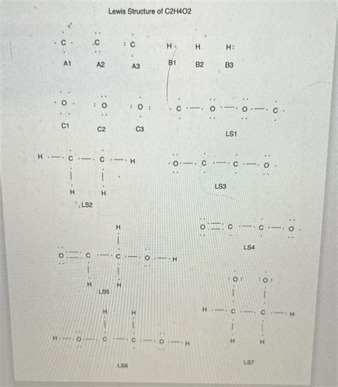 Image result for C2H4O2 Lewis Structure