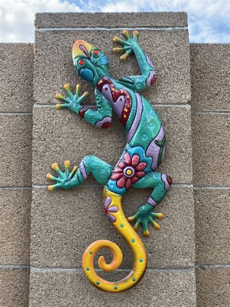 Bright Gecko Metal Outdoor Wall Decor, 24" | At Home