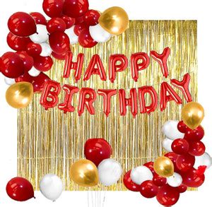 Flipkart.com | FAB NATION Solid Red White & Golden Balloons with Red ...