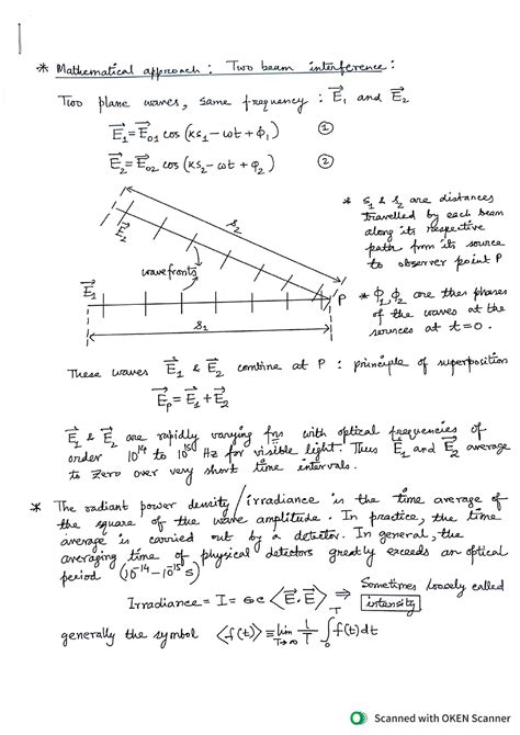 Mathematical approach two beam interference - physics-1 - Studocu