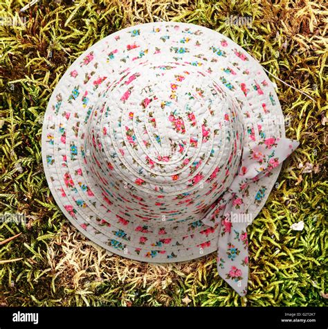 Female sun hat with a bow closeup Stock Photo - Alamy