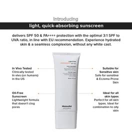 Minimalist Light Fluid SPF 50 Face Sunscreen, 30 ml ஹிந்தியில் பயன்கள் ...