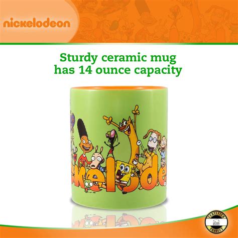 Silver Buffalo Nickelodeon 90’s Logo and Characters Ceramic Mug, 14 ...