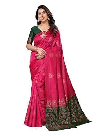 Buy MOKSHA TRENDS Women's Pure Soft Kanjivaram Silk Saree | Banarasi ...