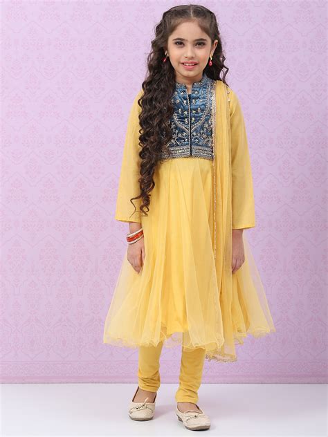 Buy Mustard Yellow Art Silk Anarkali with Jacket Kurta Churidar Suit ...