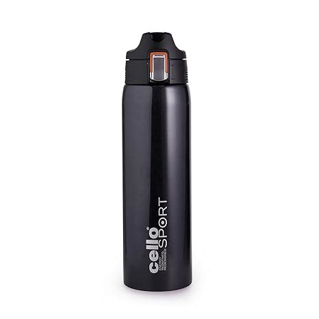 Cello Skipper Thermosteel Insulated Water Bottle, 750ml, Black| 24 ...