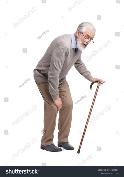 Old Man Walking With Cane