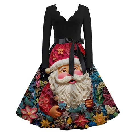 Christmas Dresses for Women Snowflake Dress Christmas Tea Party Dress ...