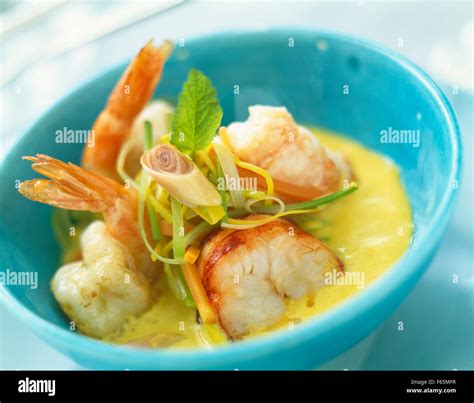 lobster nage soup Stock Photo - Alamy