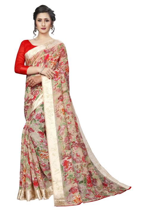 Marvellous Tan Pure Pure Linen Designer Saree – Ibis Fab