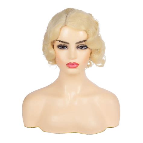 Kaneles Short Blonde Curly Wig Finger Wave Synthetic India | Ubuy