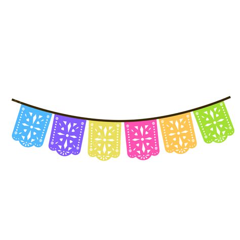 Mexican Party Paper Two, Papel Picado, Party Flag, Mexican Day PNG and ...