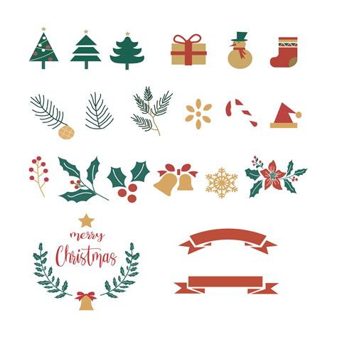 Christmas elements vector set 35083748 Vector Art at Vecteezy