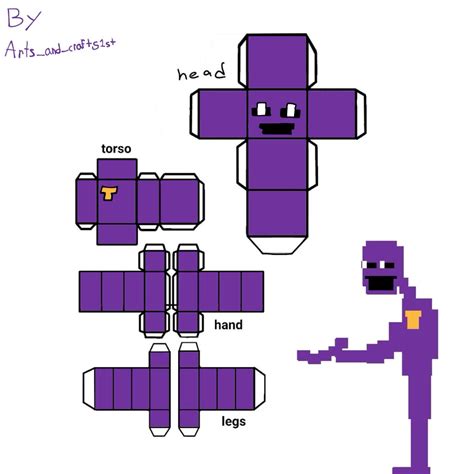 Purple guy! | Fnaf crafts, Paper doll template, Purple guy