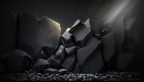 Cement texture black background abstract | Premium AI-generated image