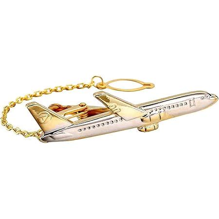 Buy Peora 316L Stainless Steel 18K Gold Plated Airplane Neck Tie Bar ...