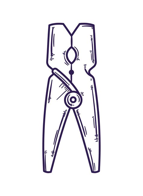 clothes peg drawn 11452579 Vector Art at Vecteezy
