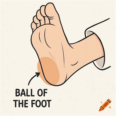 Anatomical illustration diagram of a human foot showing the ball of the ...