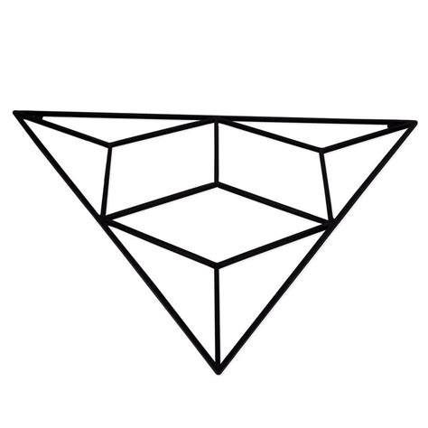 Triangle shape metal wall art - Black 24" Inches