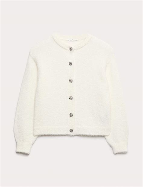 Buy Bling Button Cardigan (6-16 Yrs) at Marks & Spencer