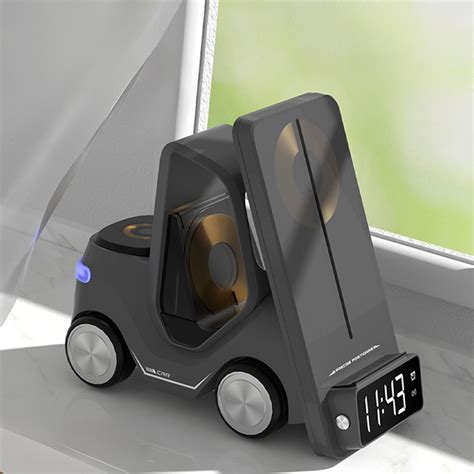 Kucni punjac Wireless 15W Viljuskar 5 u 1 sivi - Mob-Shop