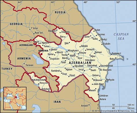 Map of Azerbaijan and geographical facts, Where Azerbaijan on the world map - World