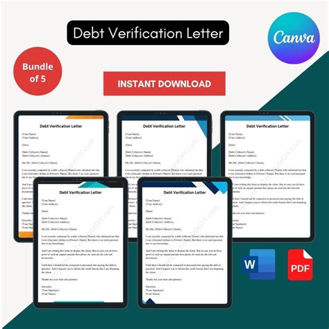 Debt Verification Letter Template | Editable Word & PDF