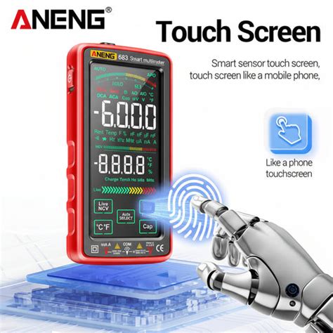 ANENG 683 Rechargeable Digital Multimeter with Large Touch Screen ...