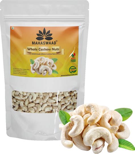 Mahaswaad Whole Cashews 100% Natural Whole Cashews | Special W320 Grade ...