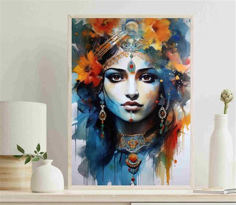 Buy Krishna Watercolor Painting - Krishna Wall Art - Indian Home Decor ...