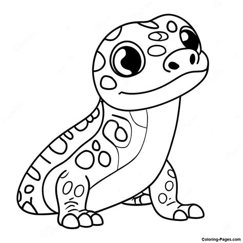 Cute Leopard Gecko Coloring Page | Coloring-Pages.com