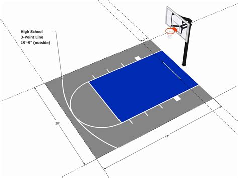 Basketball Court Half Court Dimensions at Freddie Johson blog