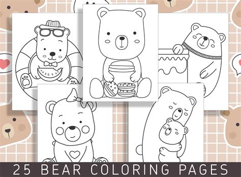 25 Adorable Bear Coloring Pages for Preschool and Kindergarten Kids ...