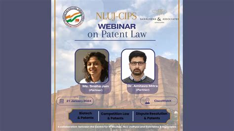 NLUJ, CIPS, Webinar on Patent Law