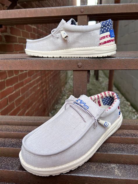 Hey dude men s wally off white patriotic casual shoes 110060184 flag ...