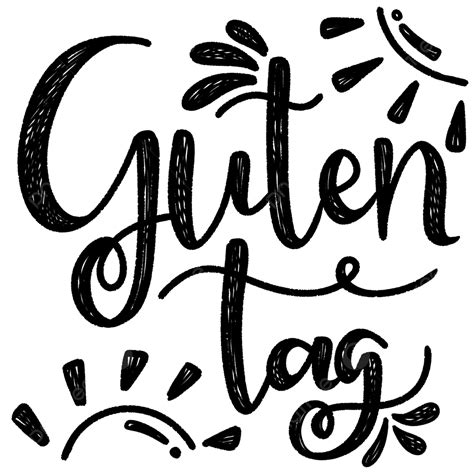 Simple Lettering Of Guten Tag With Sunny Day, Guten Tag, Good Afternoon ...