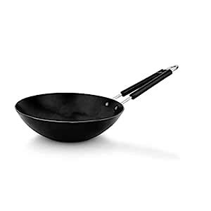 SAANSA Raw Iron Tadka/Fry Pan, Oil Heater 12 inch Long Dal Tadka Pan ...