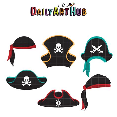 Ahoy Pirate Hats Clip Art Set – Daily Art Hub // Graphics, Alphabets & SVG