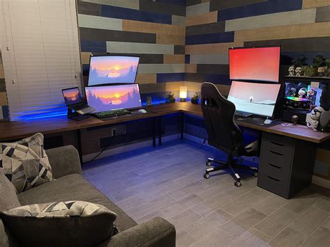 Work Station and Gaming Station. Recently updated office with wood wall ...