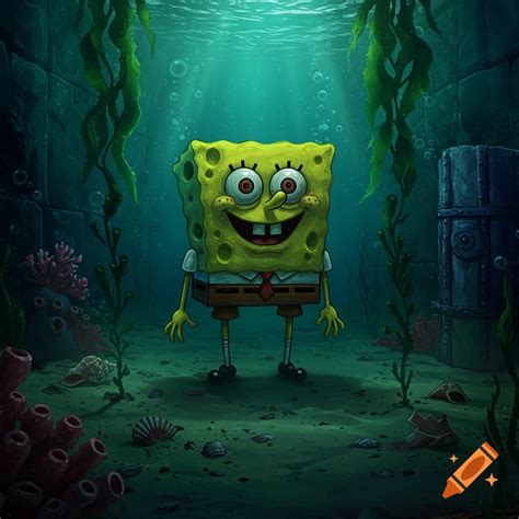 Spongebob Squarepants as a menacing vampire with red eyes and a black ...